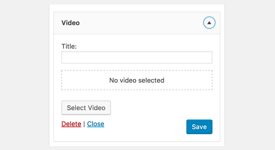 Video Widget for WordPress